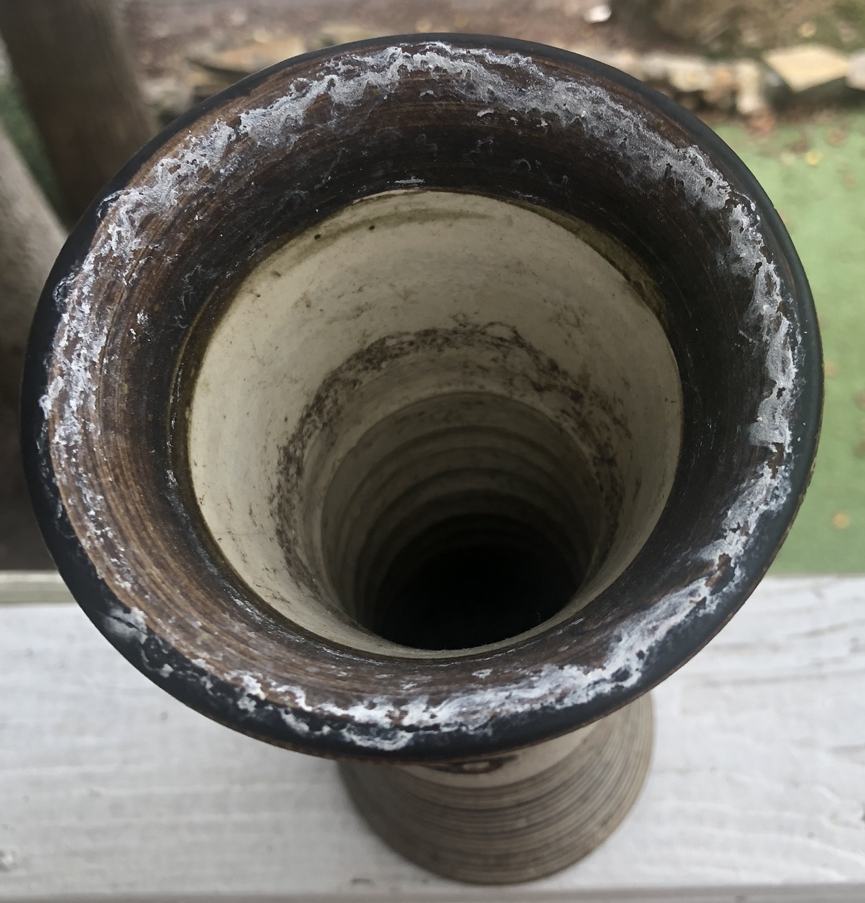 Heavy ring vase with calligraphic (?) Motif Antiques Board