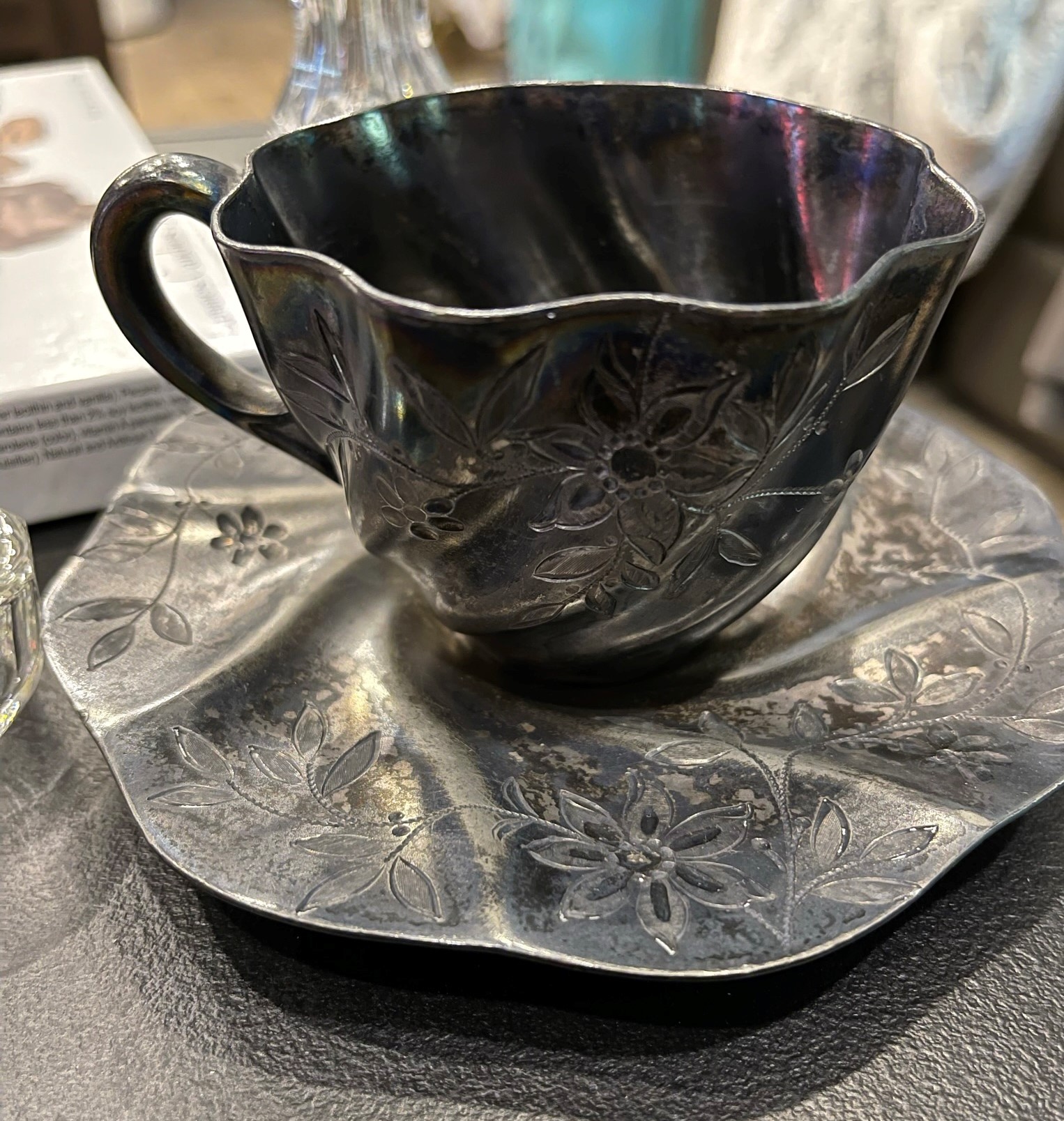 Meriden Silver twirl cup pattern name and history needed. Antiques Board