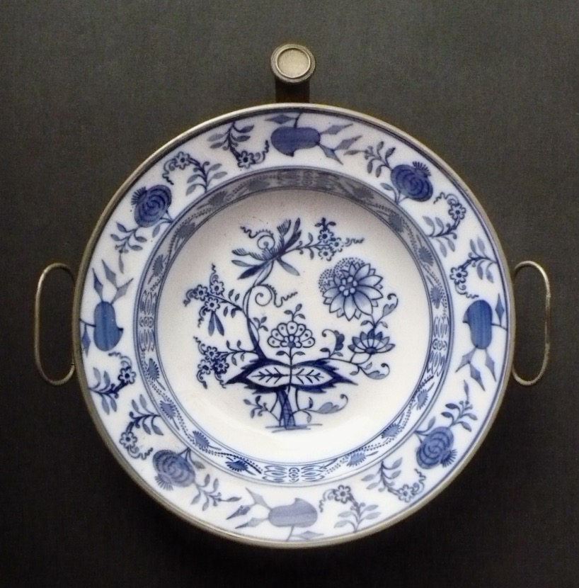 WMF Warming Plate, Water Bath; Blue Onion? Age? Antiques Board