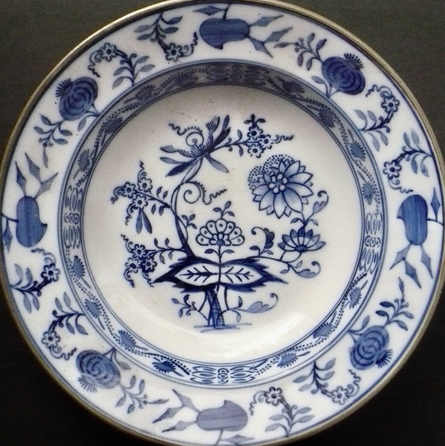 WMF Warming Plate, Water Bath; Blue Onion? Age? Antiques Board