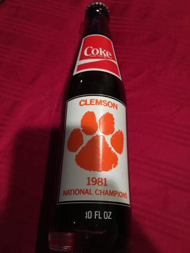 1981 CocaCola Bottle {Clemson Tigers National Champions