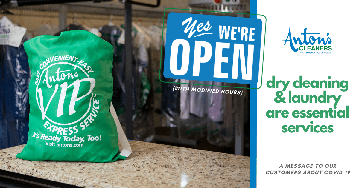 A Message To Our Customers About COVID19 Anton's Cleaners Anton's Cleaners