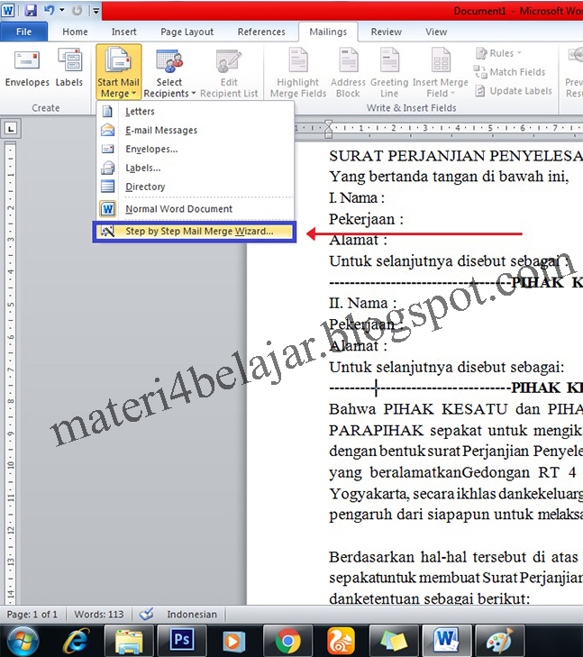 Cara Membuat Mail Merge Pada Ms.Word 2010 Anto Tunggal