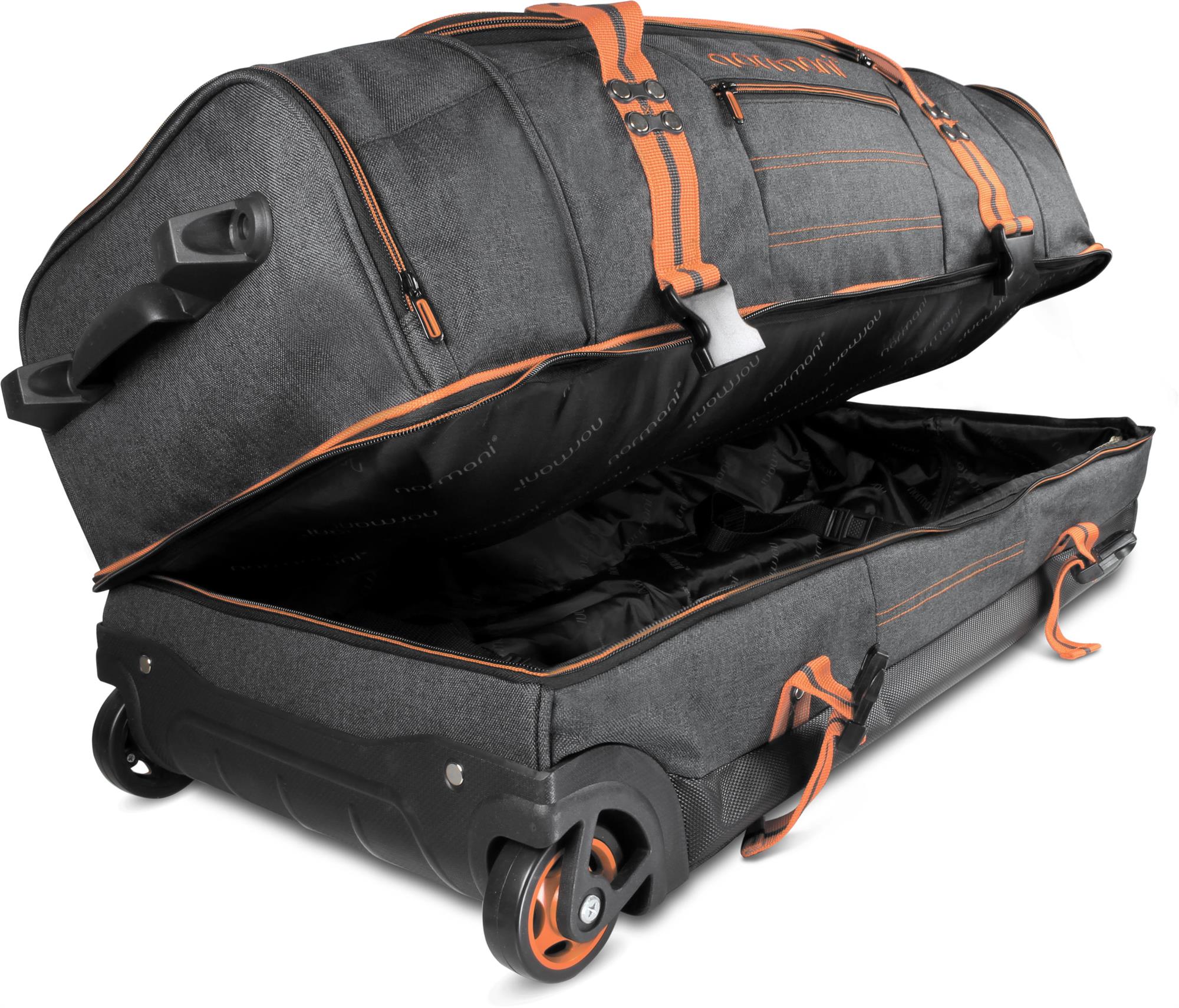 Stabile Reisetasche 90 L große Sporttasche mit Rollen und Teleskopgriff