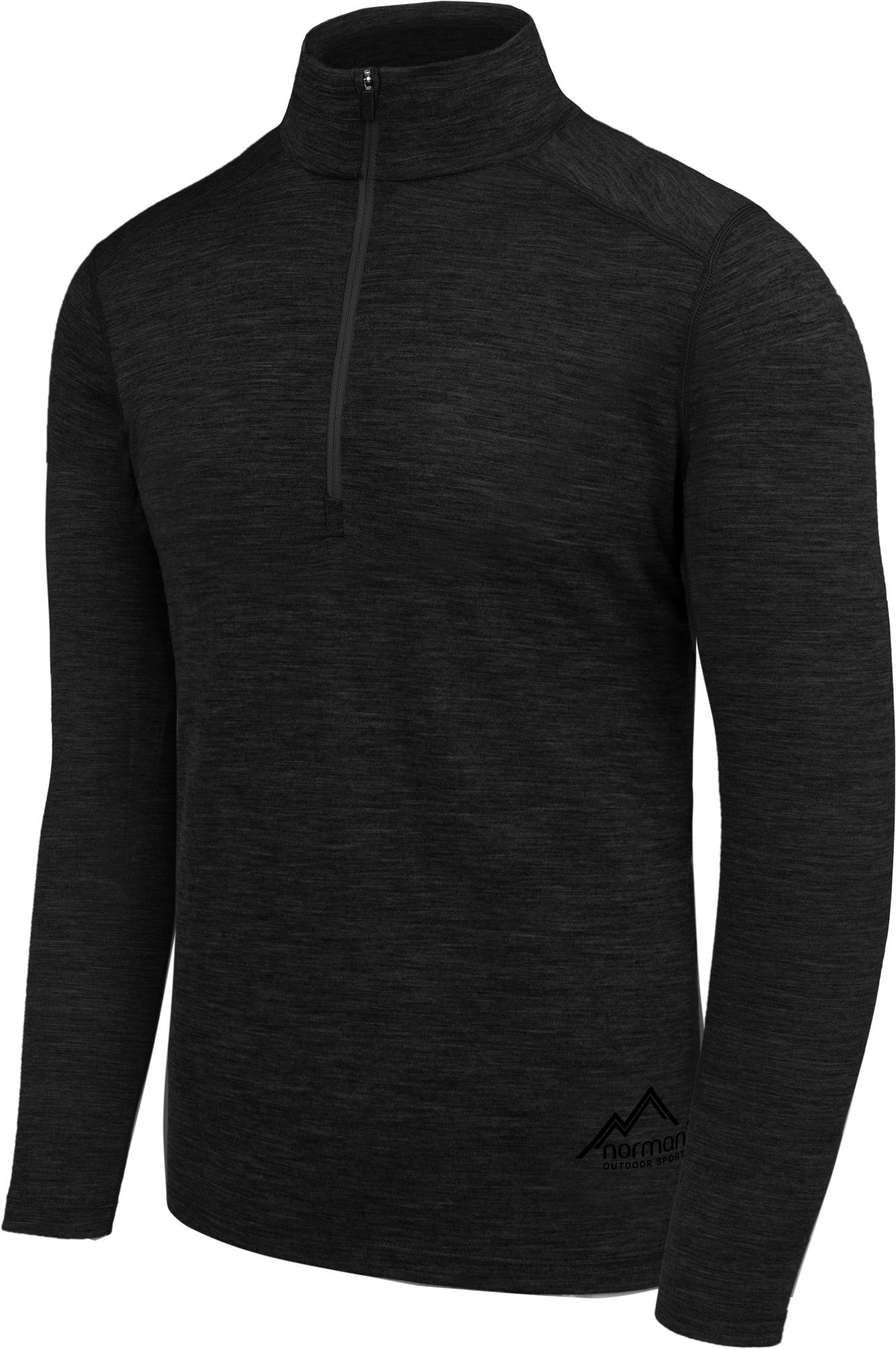 Herren Premium Merino Outdoor LangarmShirt Longsleeve mit 1/4 Zip 100