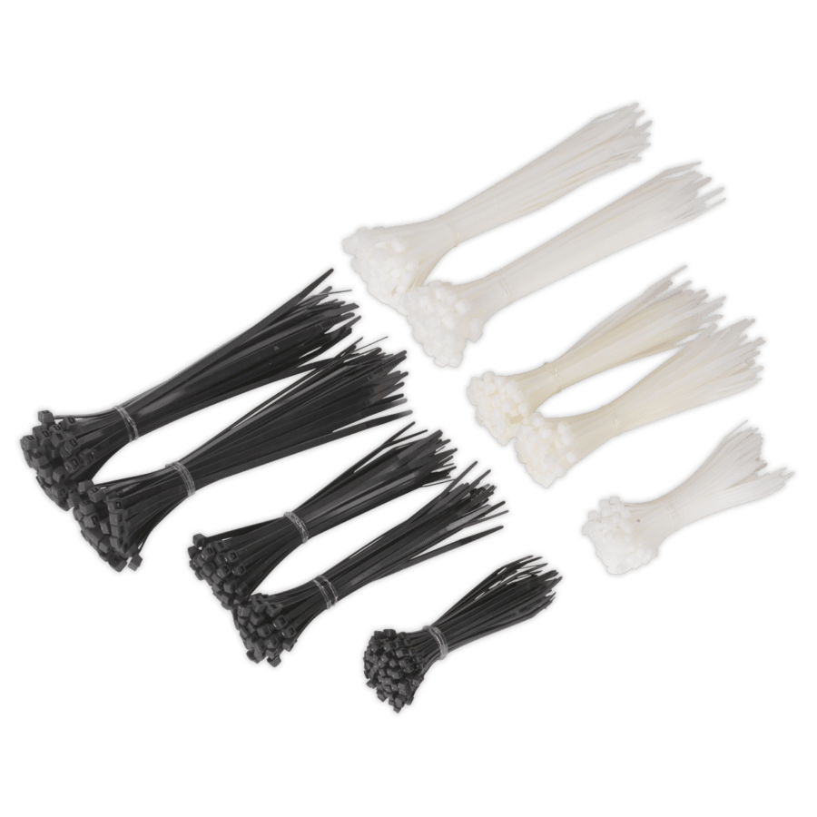Cable Tie Assortment Black/White Pack of 600 Anvil Tool
