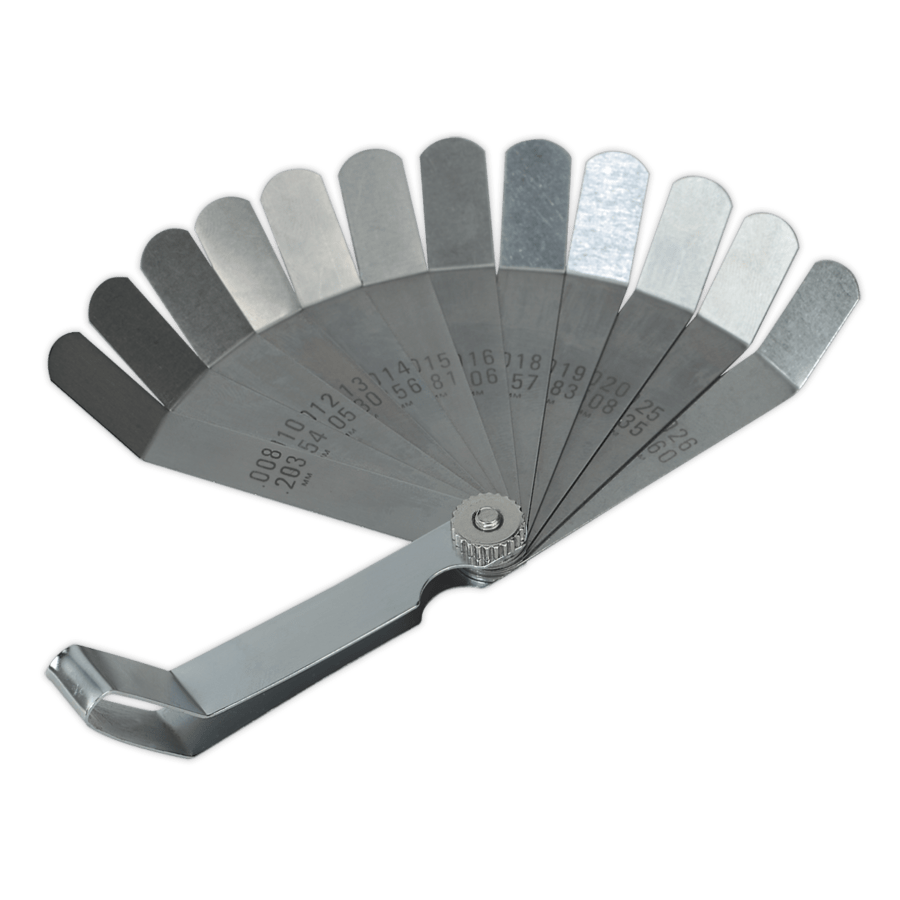 Feeler Gauge 12 Blade Offset Dual Marked Anvil Tool