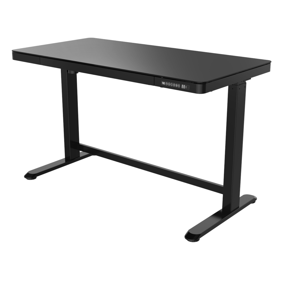 Dellonda Black Electric Adjustable Standing Desk with USB & Drawer