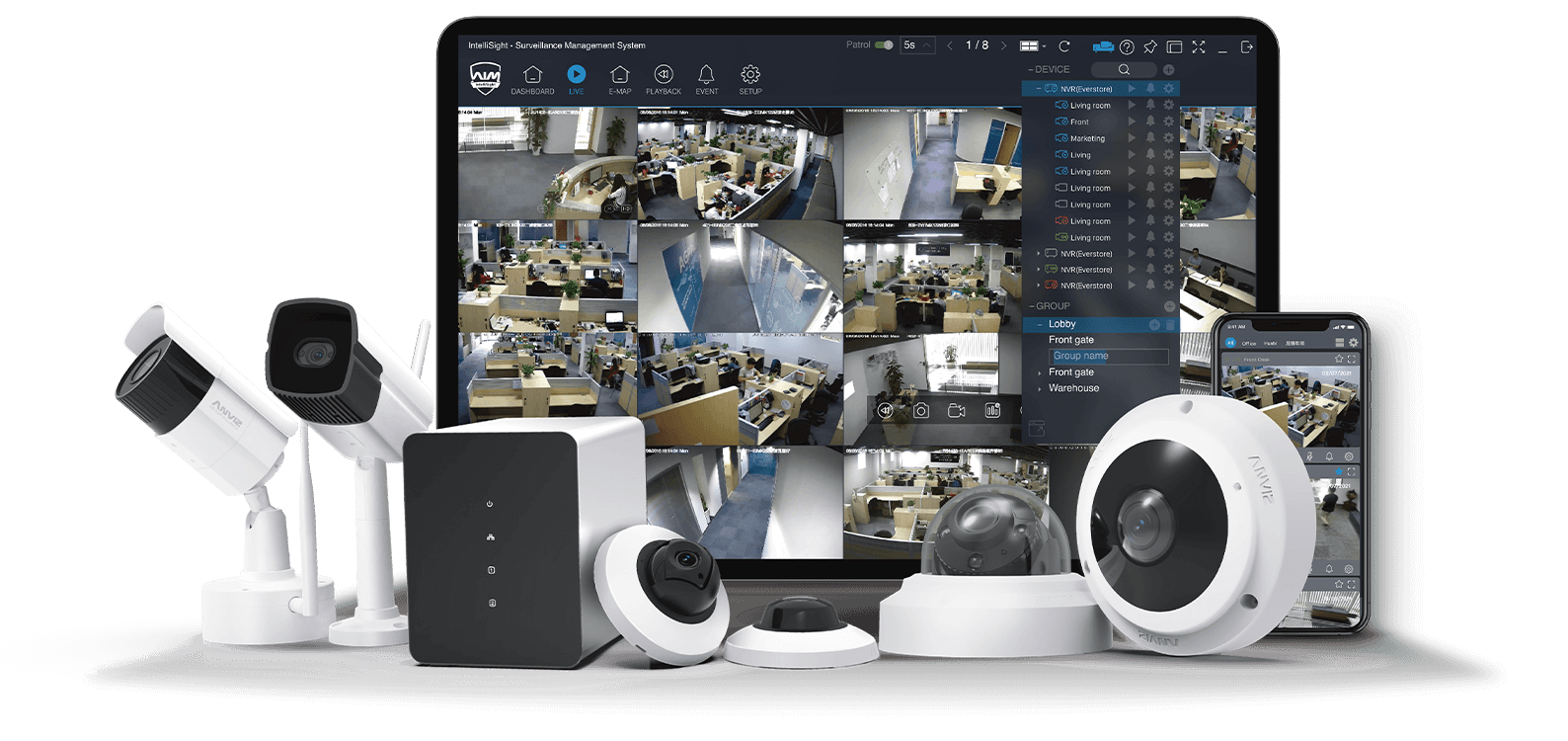 Intellisight smart surveillance VMS, Manage AI & Smart CCTV Cameras, Smart NVRs, Intelligent