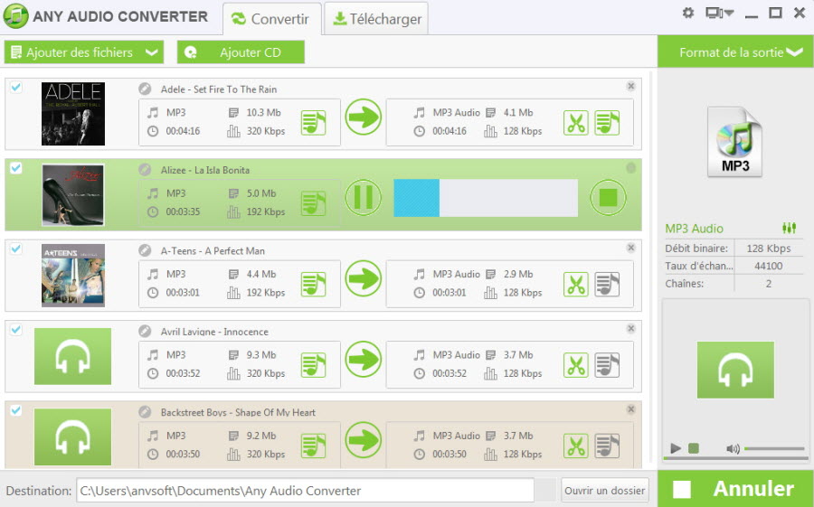 Any Audio Convertisseur Gratuit en français