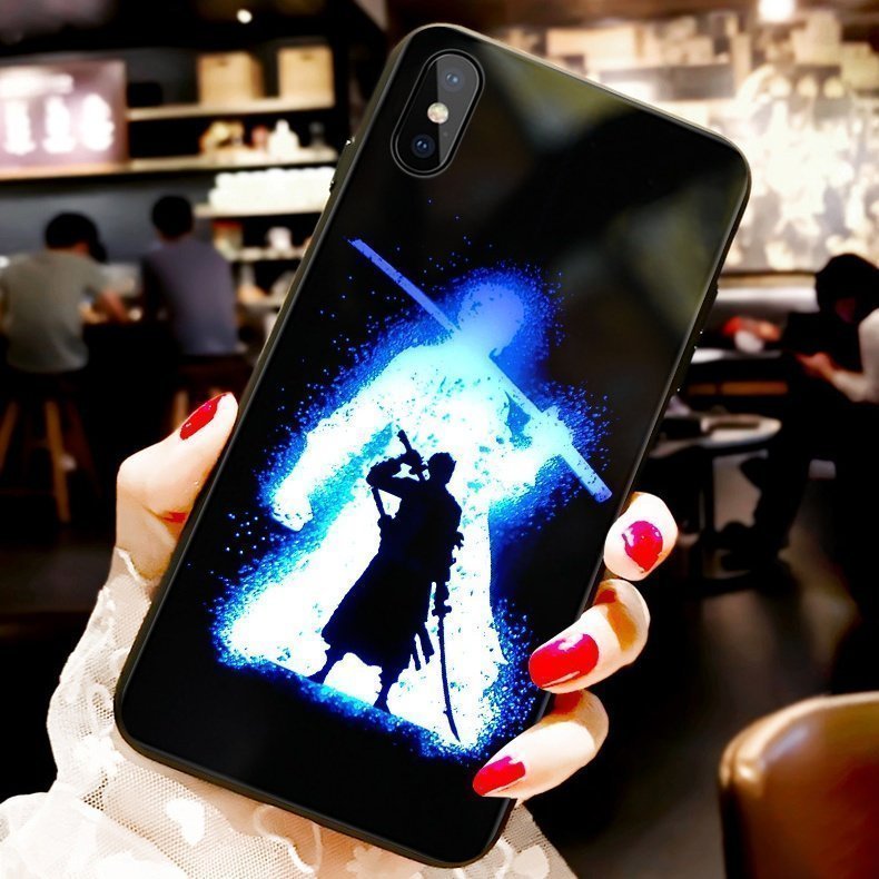 One Piece Zoro LED Colorful Glowing Phone Case For iPhone Anylol