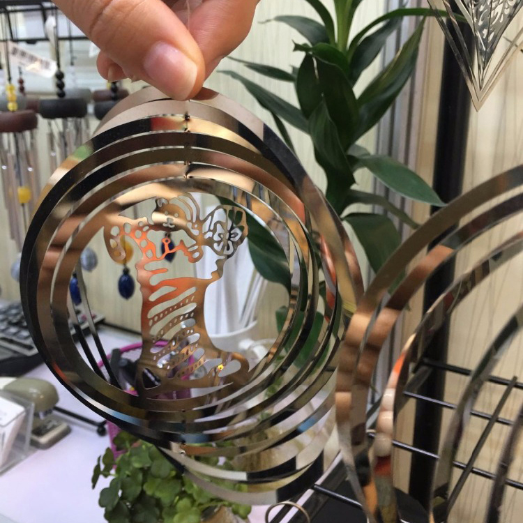 Wholesale home and garden decor cosmo 3d metal stainless steel wind spinnerresin craft supplier