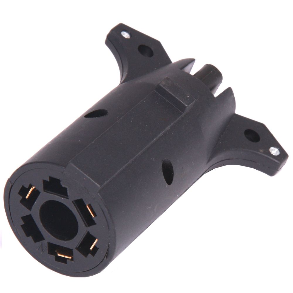 7 Way Round to 4 Pin Flat Trailer Light Adapter Plug Connector RV Boat