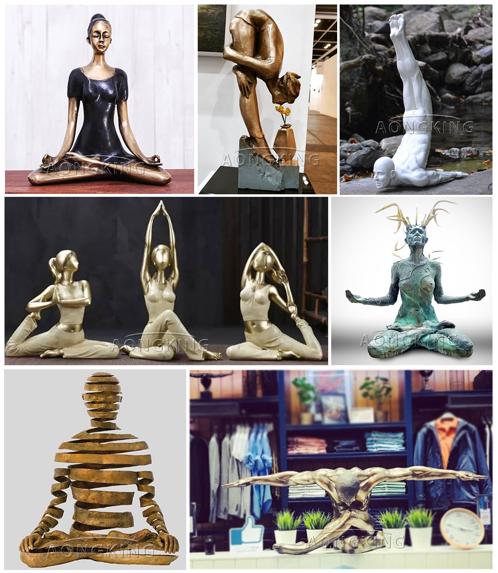 Bronze Creative Pose Fitness Yogini Sculpture Aongking Sculpture