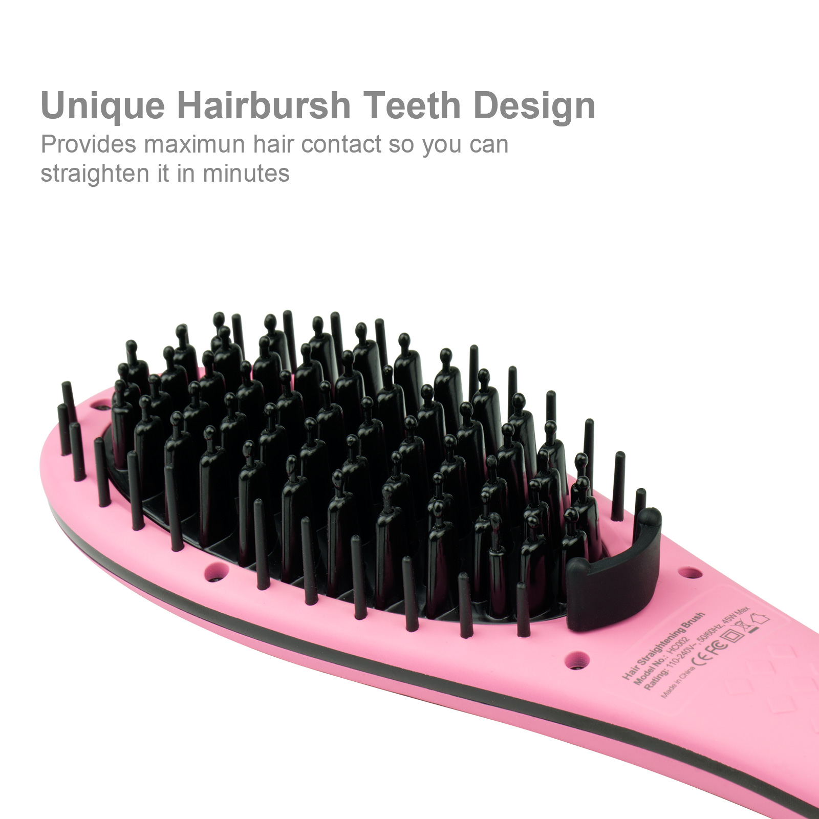 Apalus Ceramic Hair Straightening Brush Pink