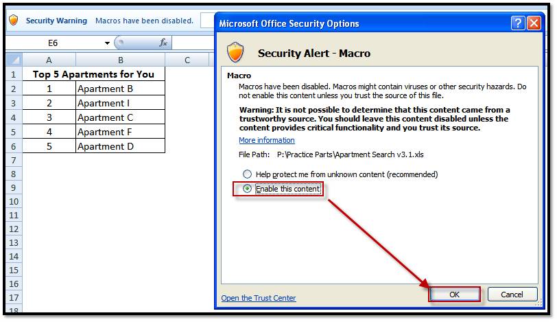 How to use the Apartment Search Spreadsheet
