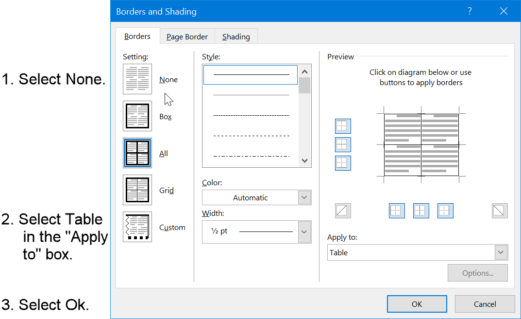 APA Format for a Table Using Microsoft Word
