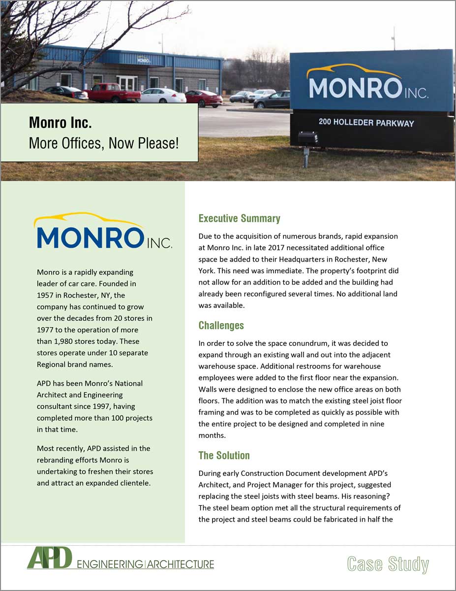 Case Study—Monro, Inc. Headquarters APD Engineering & Architecture
