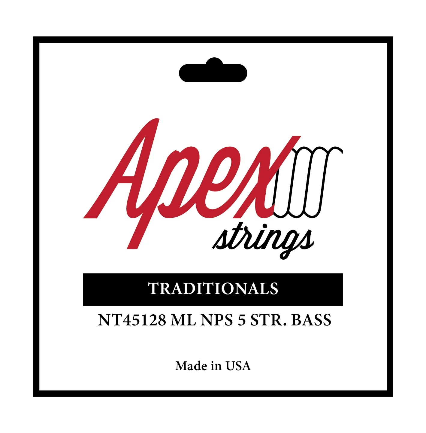 NT45128 APEX® "TRADITIONALS" MED LT 5 STRING NPS BASS SET Apex® Strings