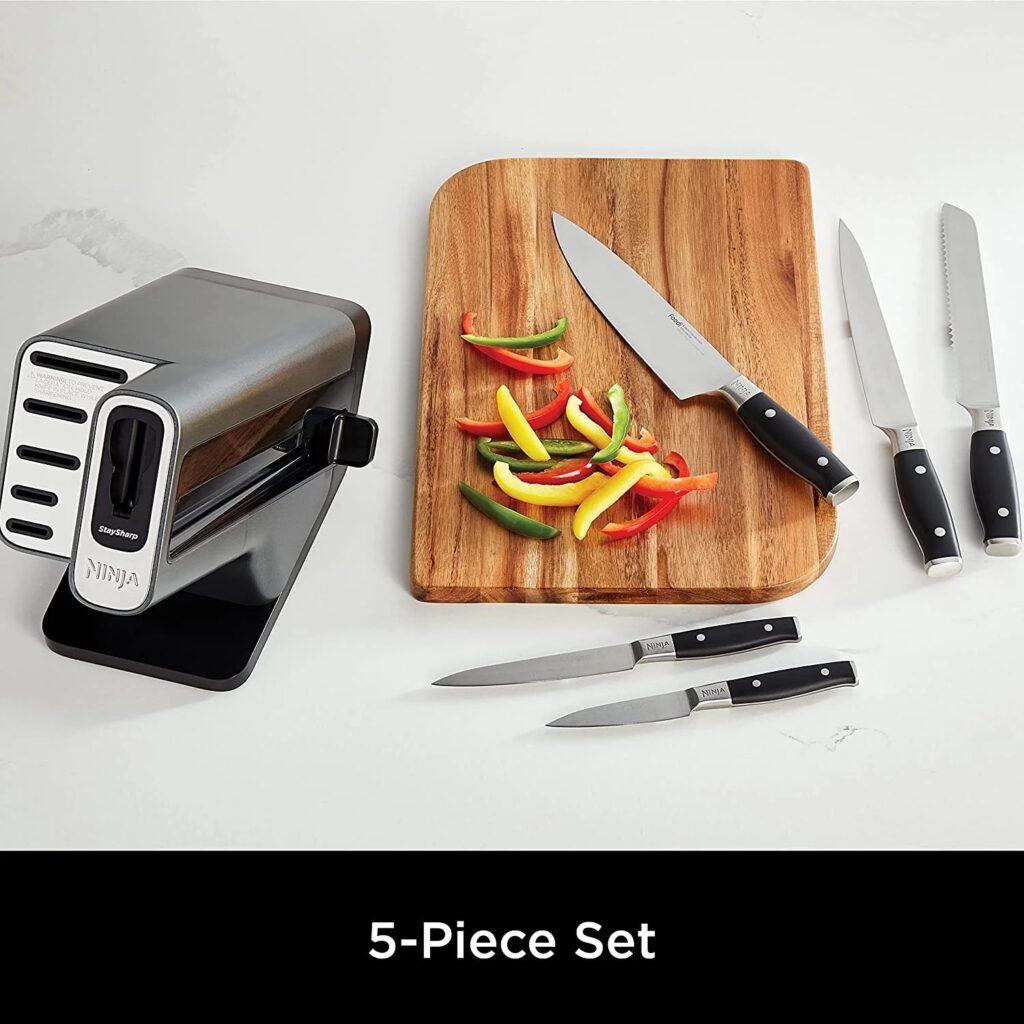 Ninja Foodi StaySharp Knife Block with Integrated Sharpener 5Piece