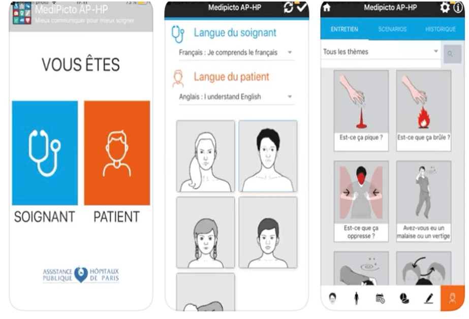 Communication nonverbale patient/soignant (MediPicto) APHP