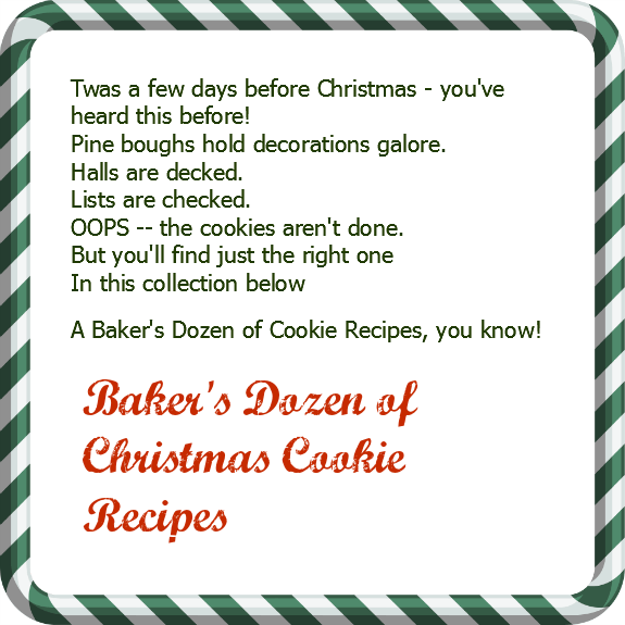 Christmas Cookies Poems Baker's Dozen of Christmas Cookie Recipes A Pinch of Joy
