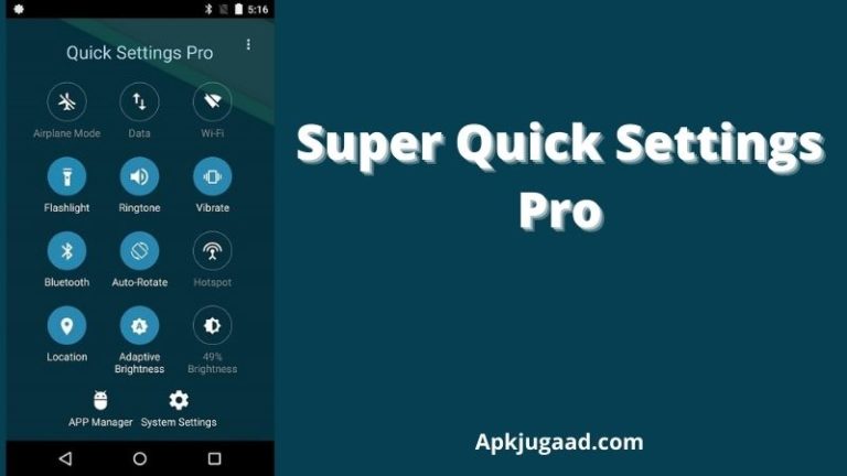 Super Quick Settings Pro Mod Apk 5.4 Download