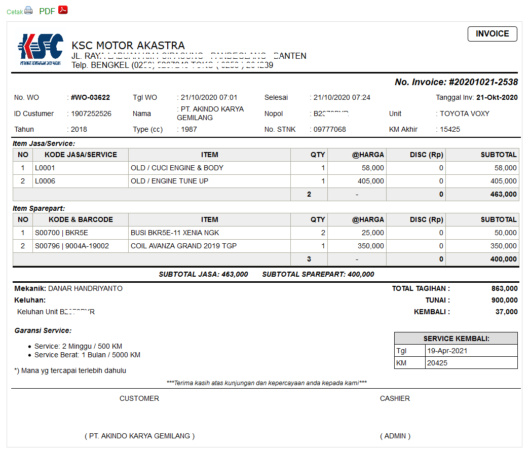 Aplikasi Bengkel Mobil Online v2.5.5