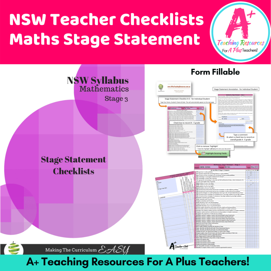 NSW Stage 3 Maths Teacher Planning Tools A Plus Teaching Resources