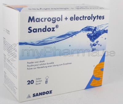 Apotheek Dansaert 1000 Brussel : Home > Producten A-Z - Huis/Reisapotheek - Verstopping - Macrogol + Elektrolyten Sandoz Citroensmaak 13,7 G 20 Zakjes