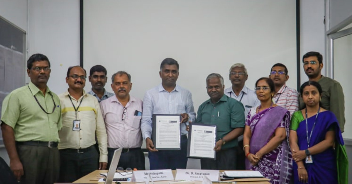 Two MoUs are signed by Kumaraguru College of Technology Apparel Views