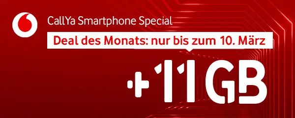 Verlängert 11GB Datenvolumen bei der Vodafone Callya Freikarte für