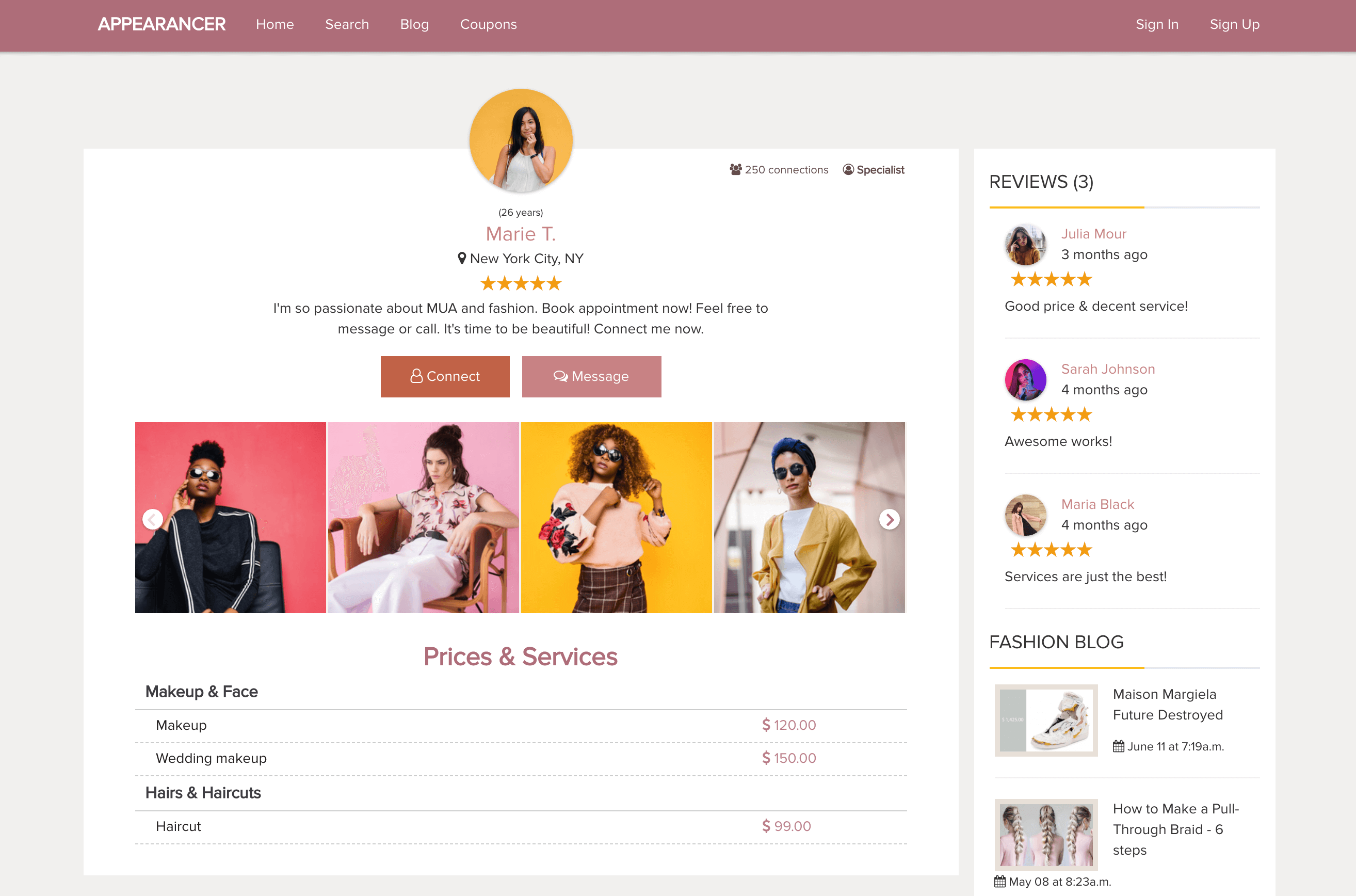Free booking system for makeup artists & hair stylists Appearancer