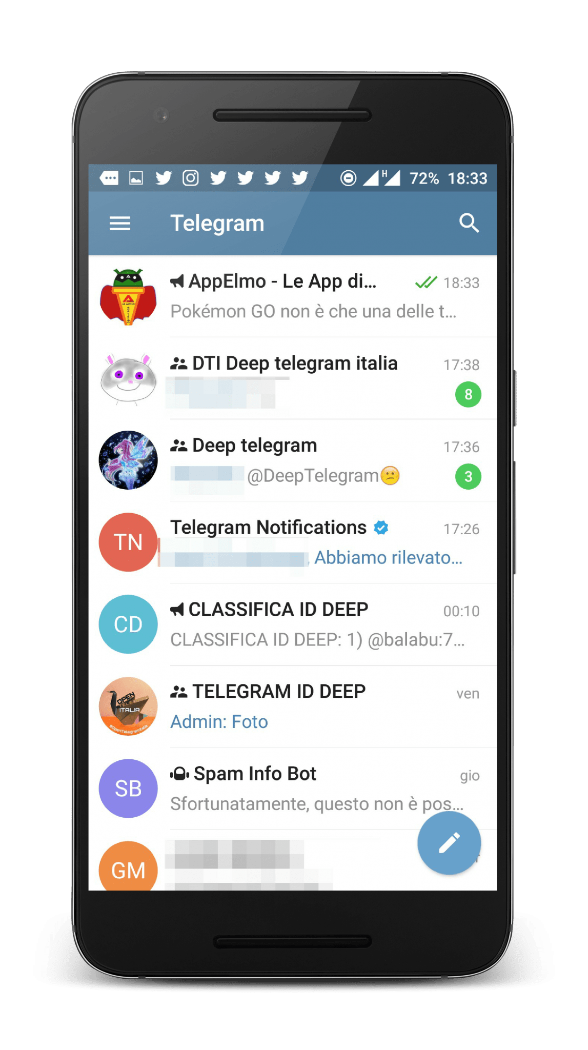 Top5 client Telegram per Android R&R
