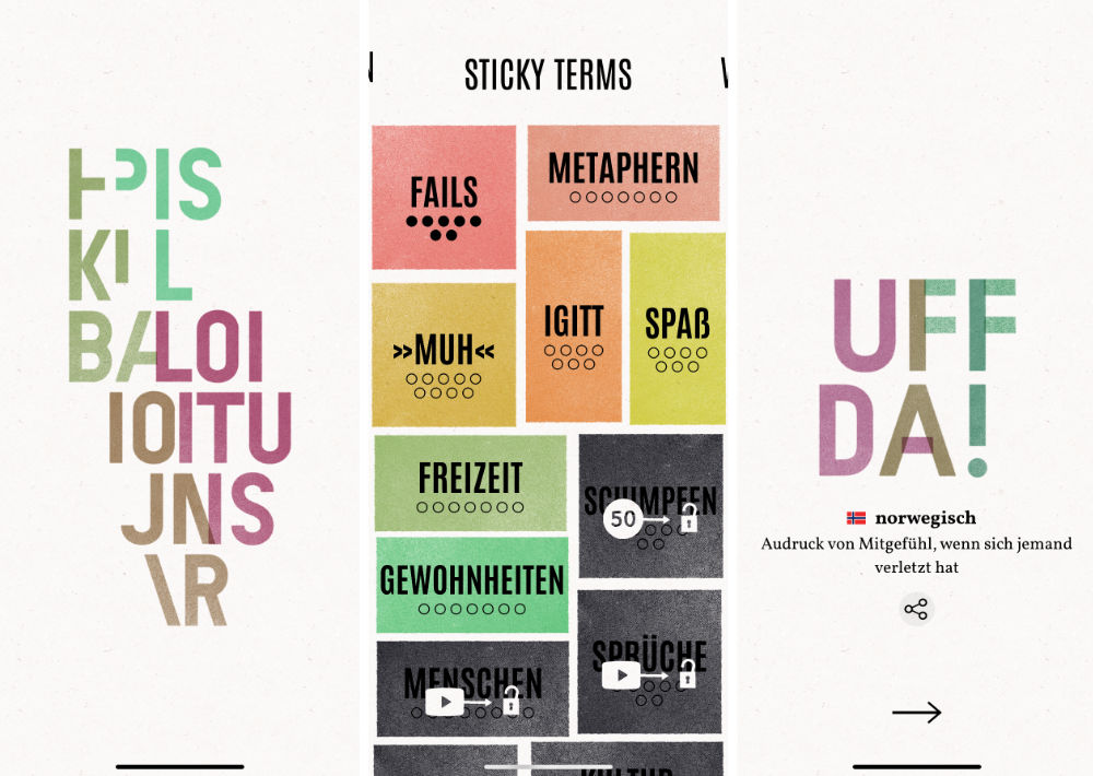 Sticky Terms Neues GratisPuzzle um einzigartige Wörter in verschiedenen Sprachen appgefahren.de