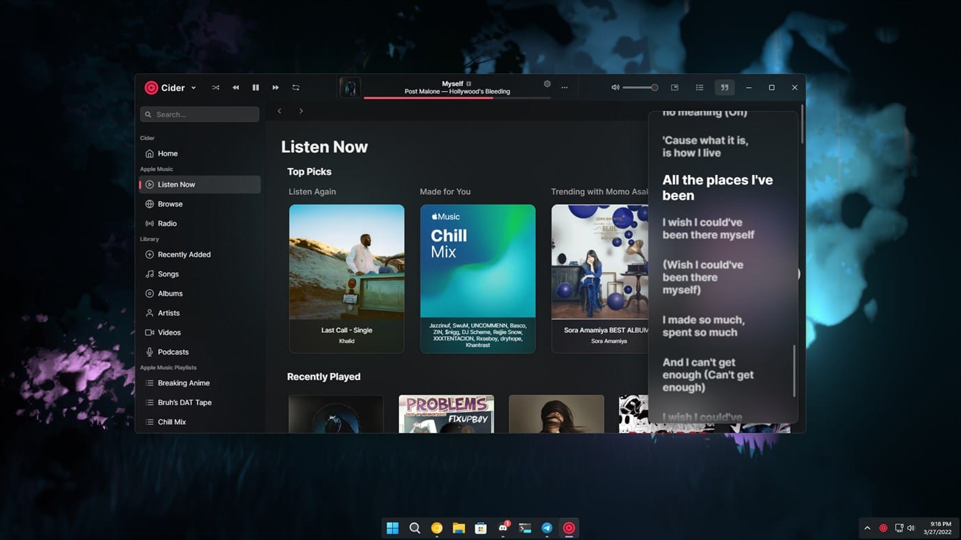 Cider iTunesAlternative für Apple Music unter Windows