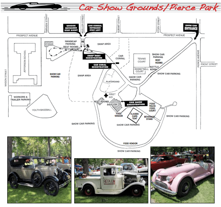 Pierce Park Car Show 2023 Directions & Map | Appleton Old Car Show & Swap Meet