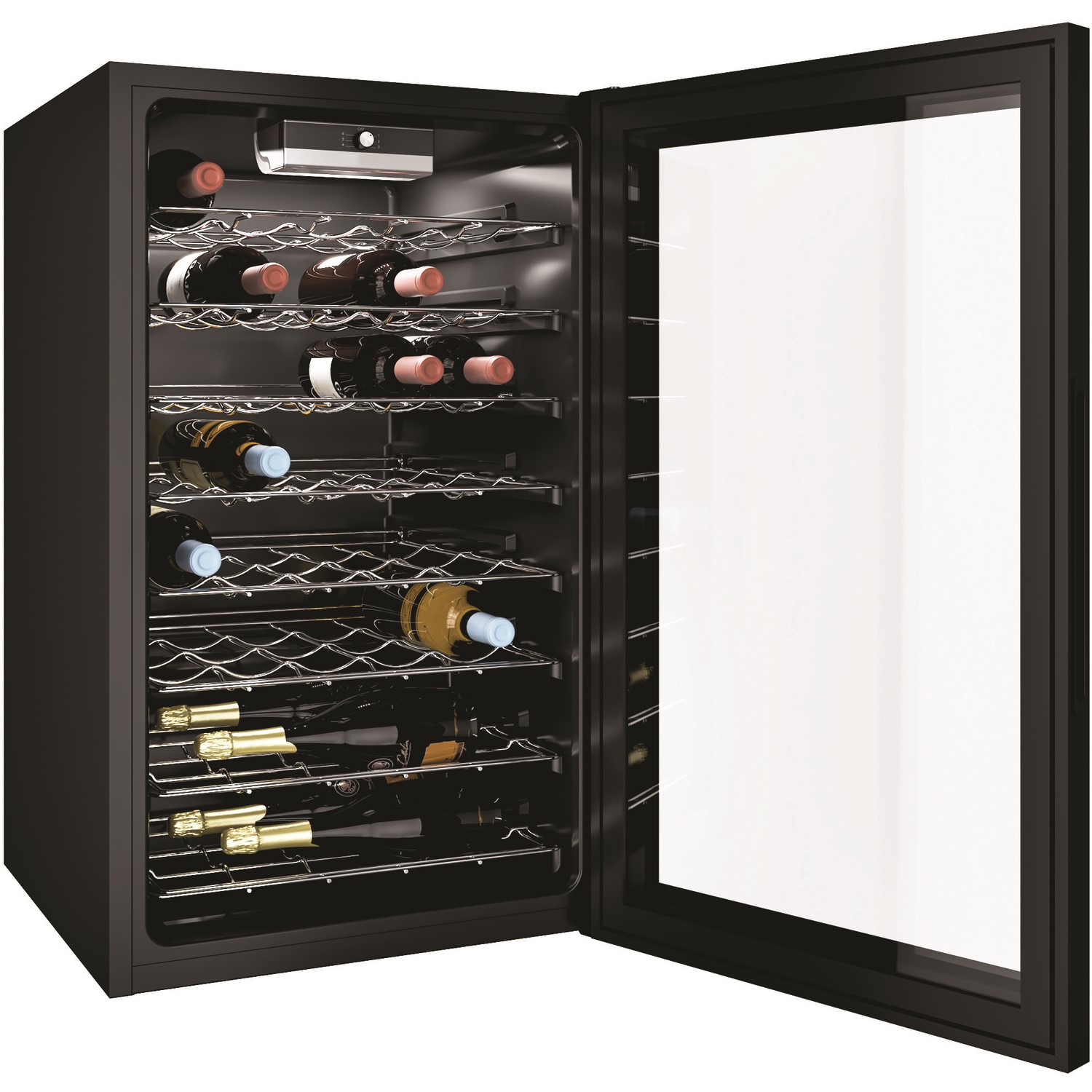 Candy CWC150UK 40 Bottle Wine Cooler Black Appliances Direct