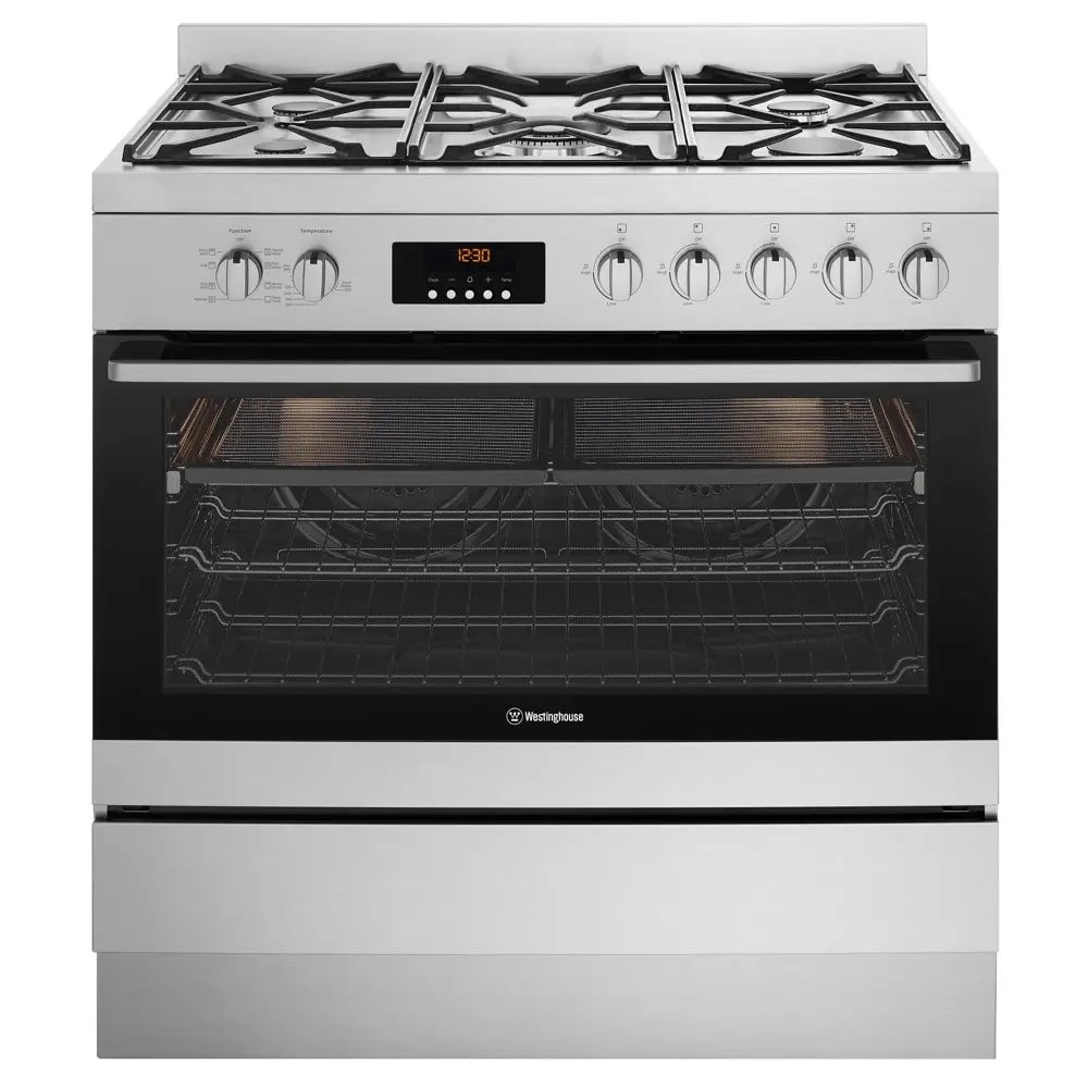 Westinghouse 90cm Freestanding Dual Fuel Oven/Stove WFE914SC