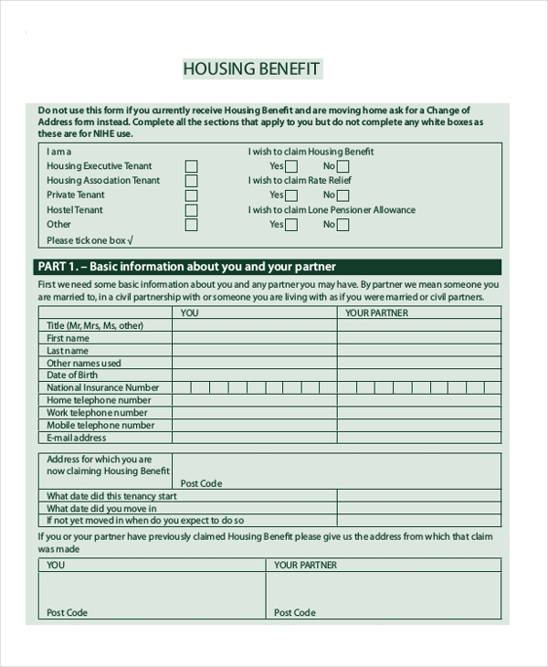 Housing Benefit Application Form Online 2022