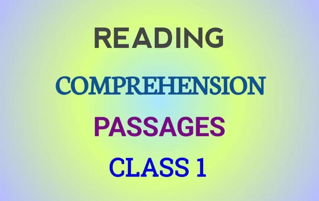 CBSE Class 1 Reading Comprehension Worksheet Answers