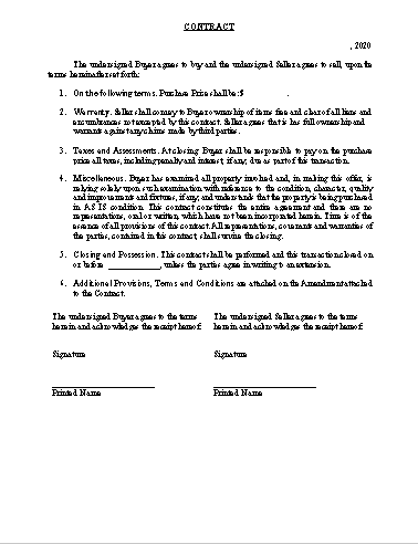 Free Printable Simple Contract Template Word - ApproveMe