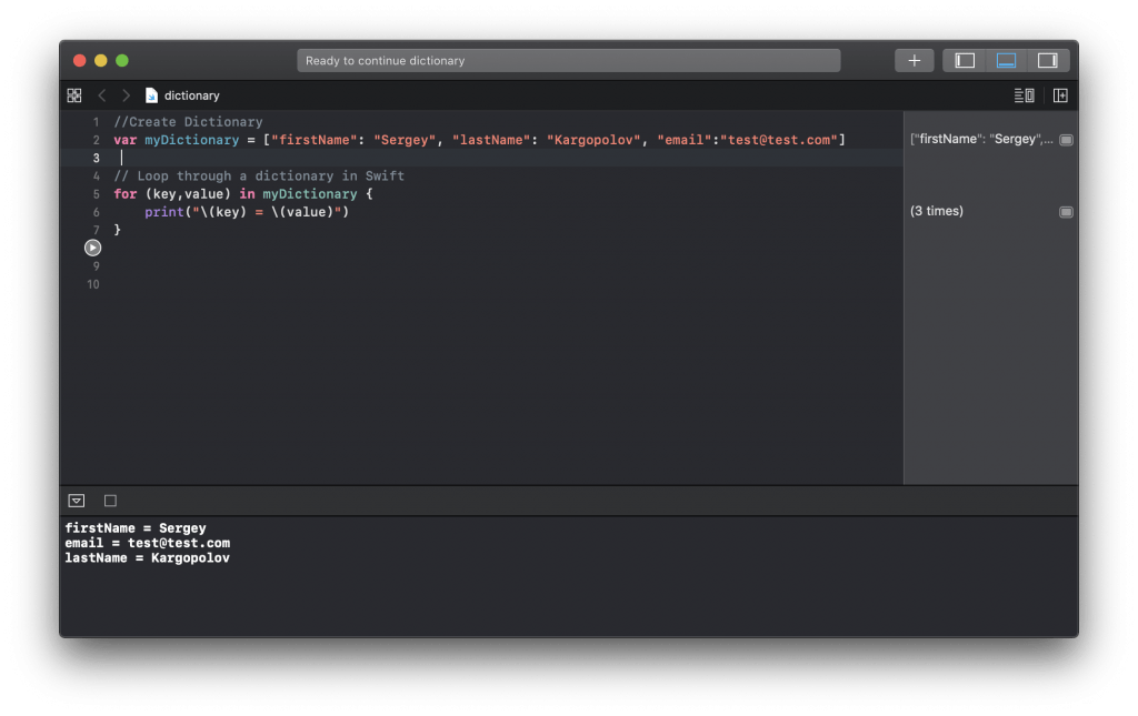 Loop Through a Dictionary in Swift Apps Developer Blog