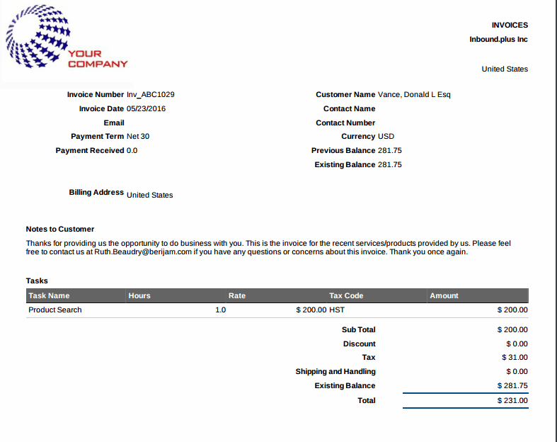 How to setup Invoices Tax code for the Province of Ontario, Canada?