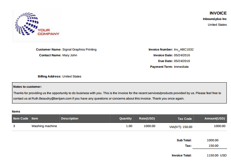 How to setup Invoices Tax code for the United Mexican States?