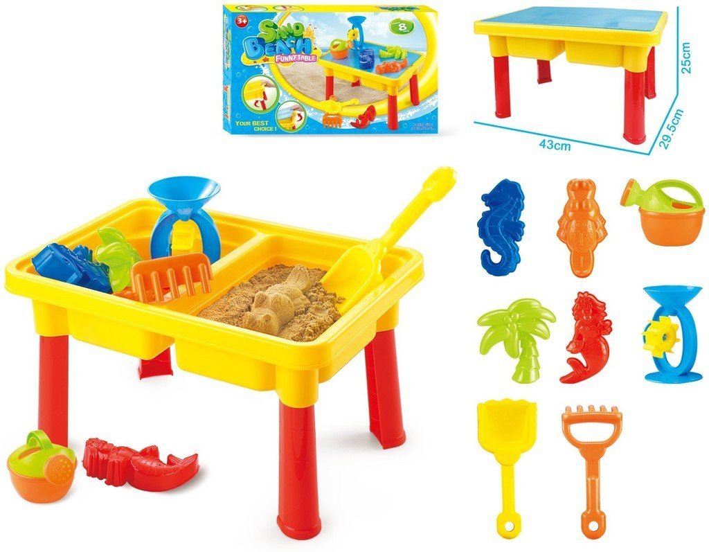 2in1 Beach Sand & Water Play Table for Kids Included 8 Accessories