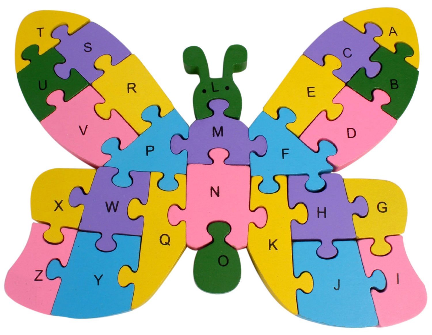 Pigloo Wodden Butterfly Puzzle Toy With AZ English Alphabet AppuWorld