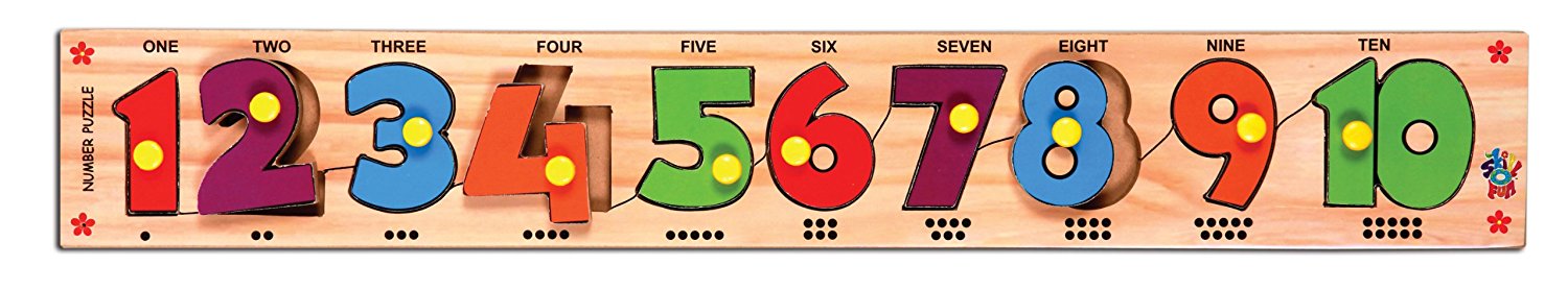 Skillofun Wooden Number Strip Puzzle with Knobs AppuWorld