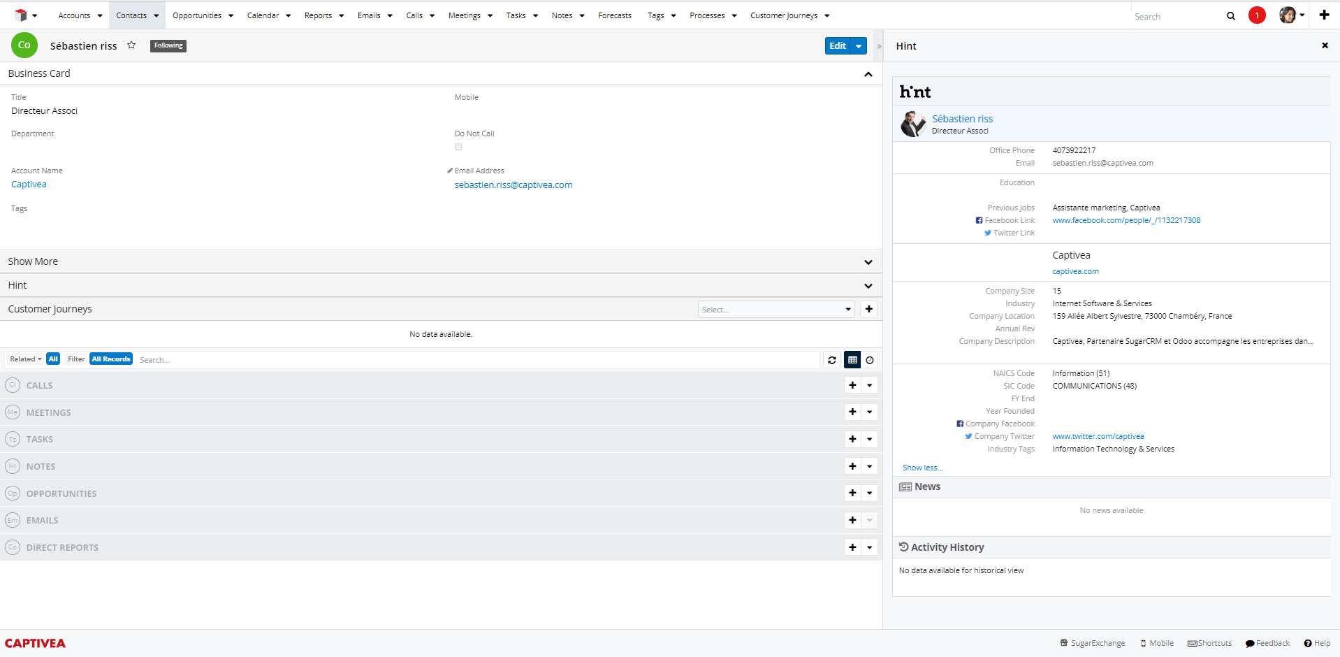 Review SugarCRM Open Source CRM and online customer relations software