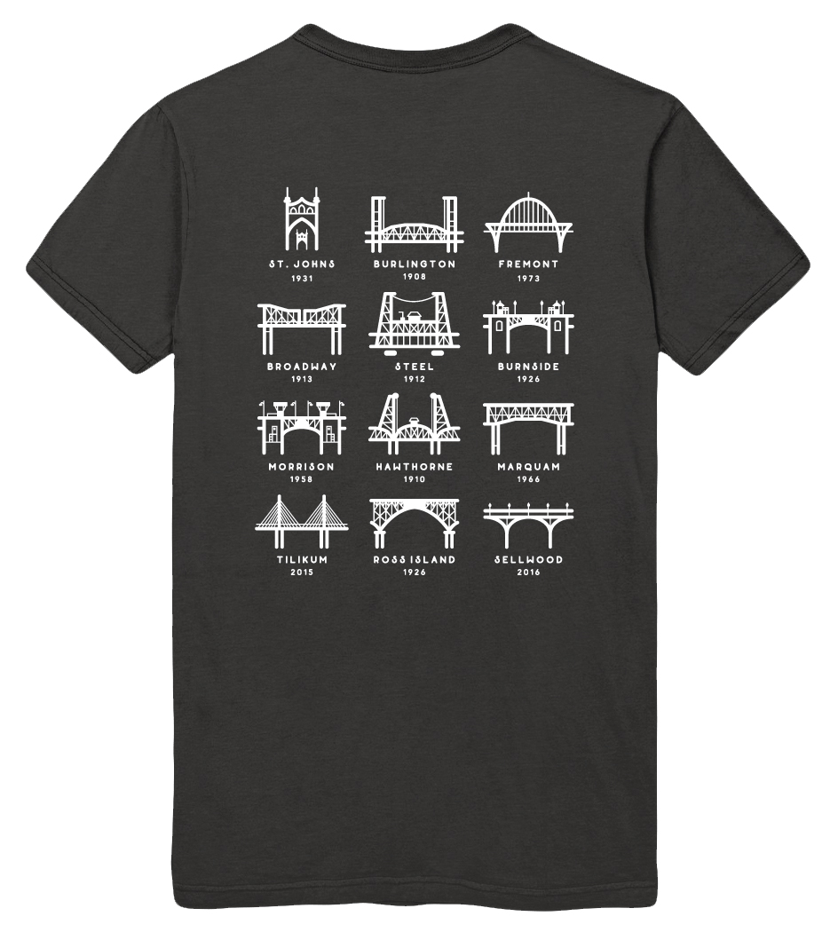 TShirt // Portland Bridges April Black
